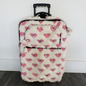 White Pink Faith Knight Faux Fur M Luggage